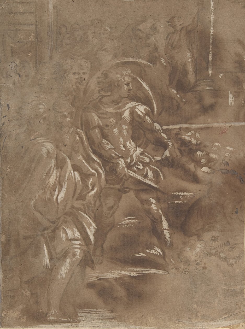 Vänster tredje av ett martyrskap av Saint Peter och Saint Paul., 1508-ca. 1550. av Unbekannt