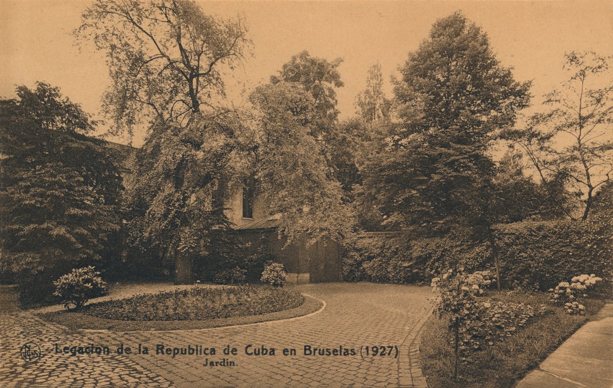 Legationen av Republiken Kuba i Bryssel 1927 - Trädgård, c1927 av Unbekannt