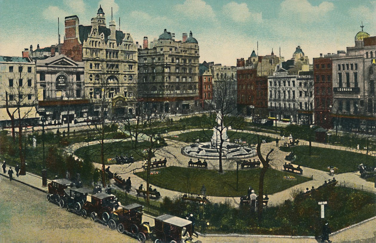 Leicester Square, London, ca 1900-talet. av Unbekannt