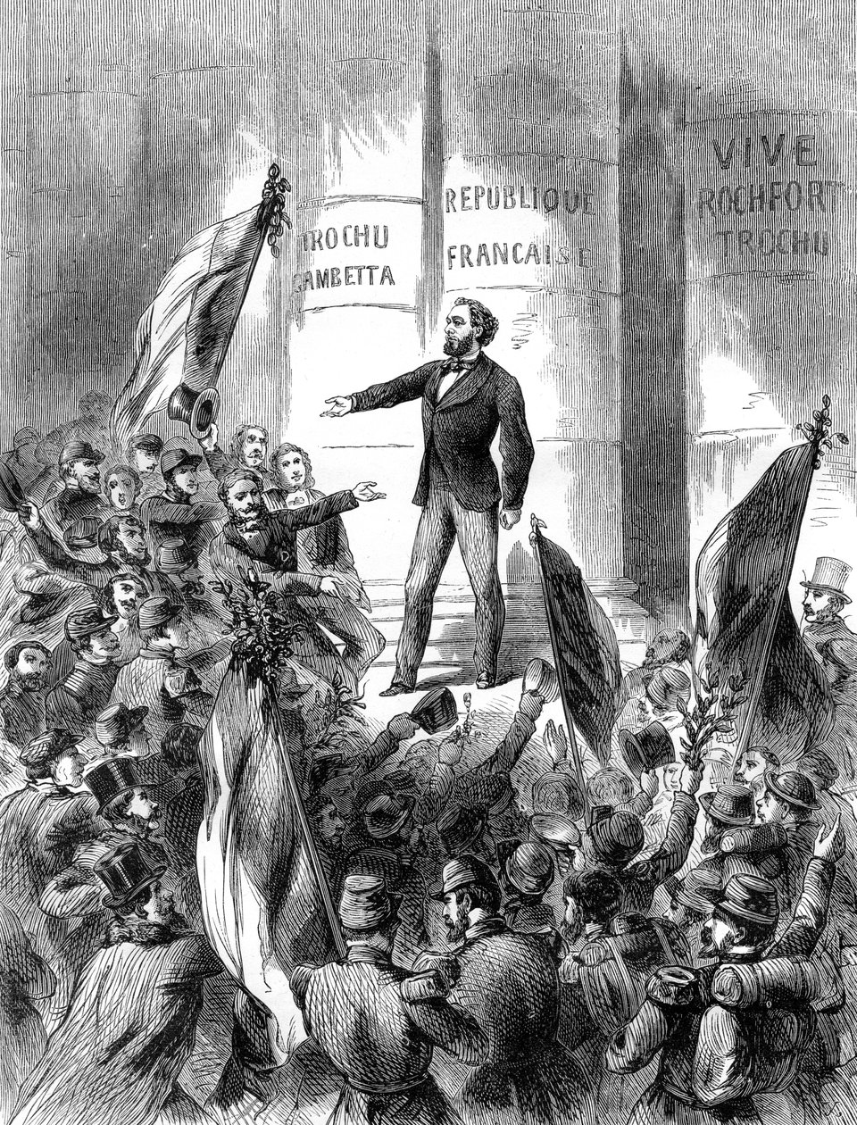 Leon Gambetta proklamerar Republiken Frankrike, 4 september 1870 1882-1884 av Unbekannt