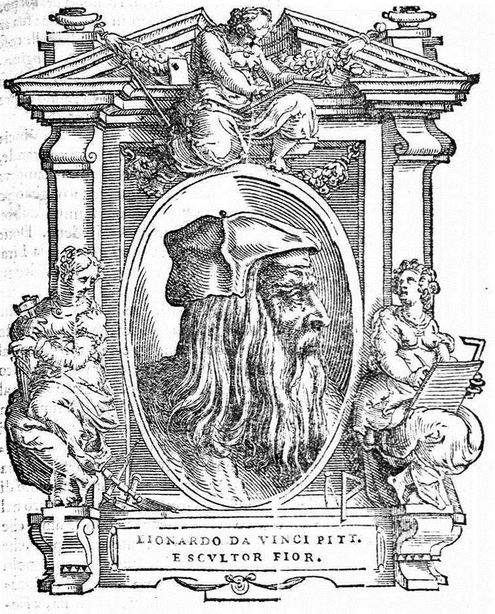 Leonardo Da Vinci. Från: Giorgio Vasari, Livet för de mest utmärkta italienska målarna, skulptörerna och arkitekterna, 1568 av Unbekannt