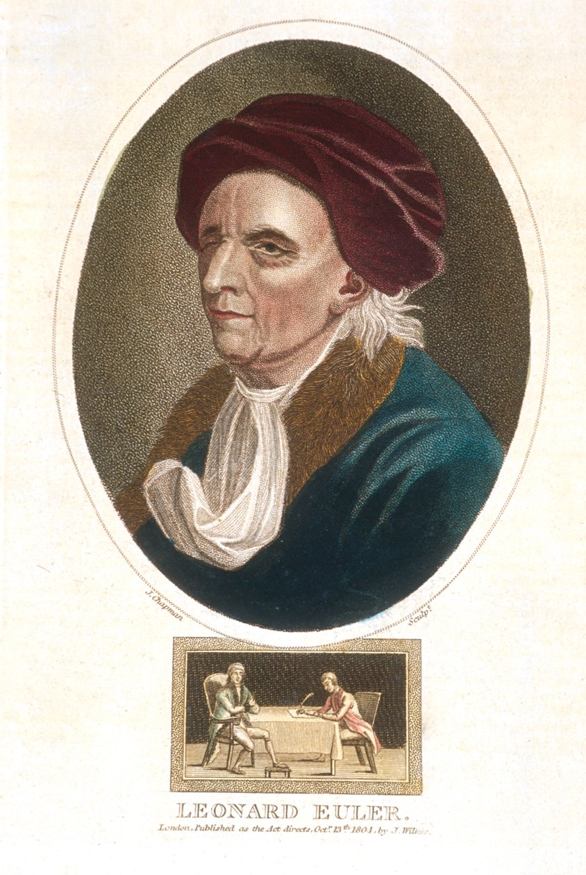 Leonhard Euler 1707-1783, schweizisk matematiker, 1801 av Unbekannt