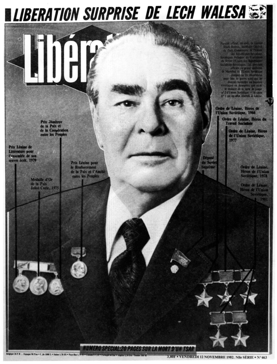Leonid Brezhnev, sovjetisk ledare, omslag till Liberation, 1982 av Unbekannt