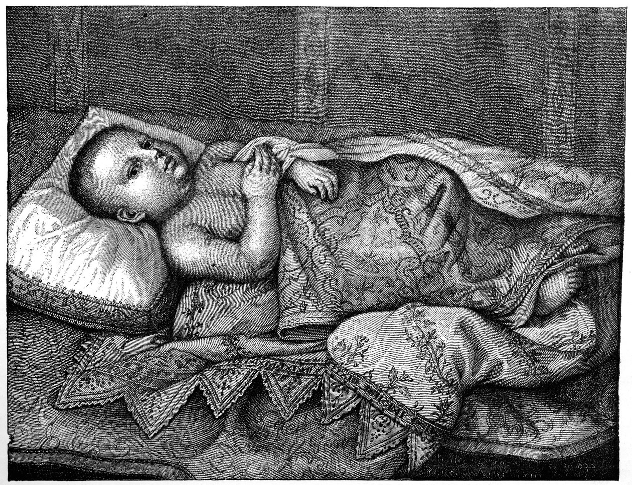 Leopoldo de Medici 1617-1675 i sin vagga, 1882 av Unbekannt