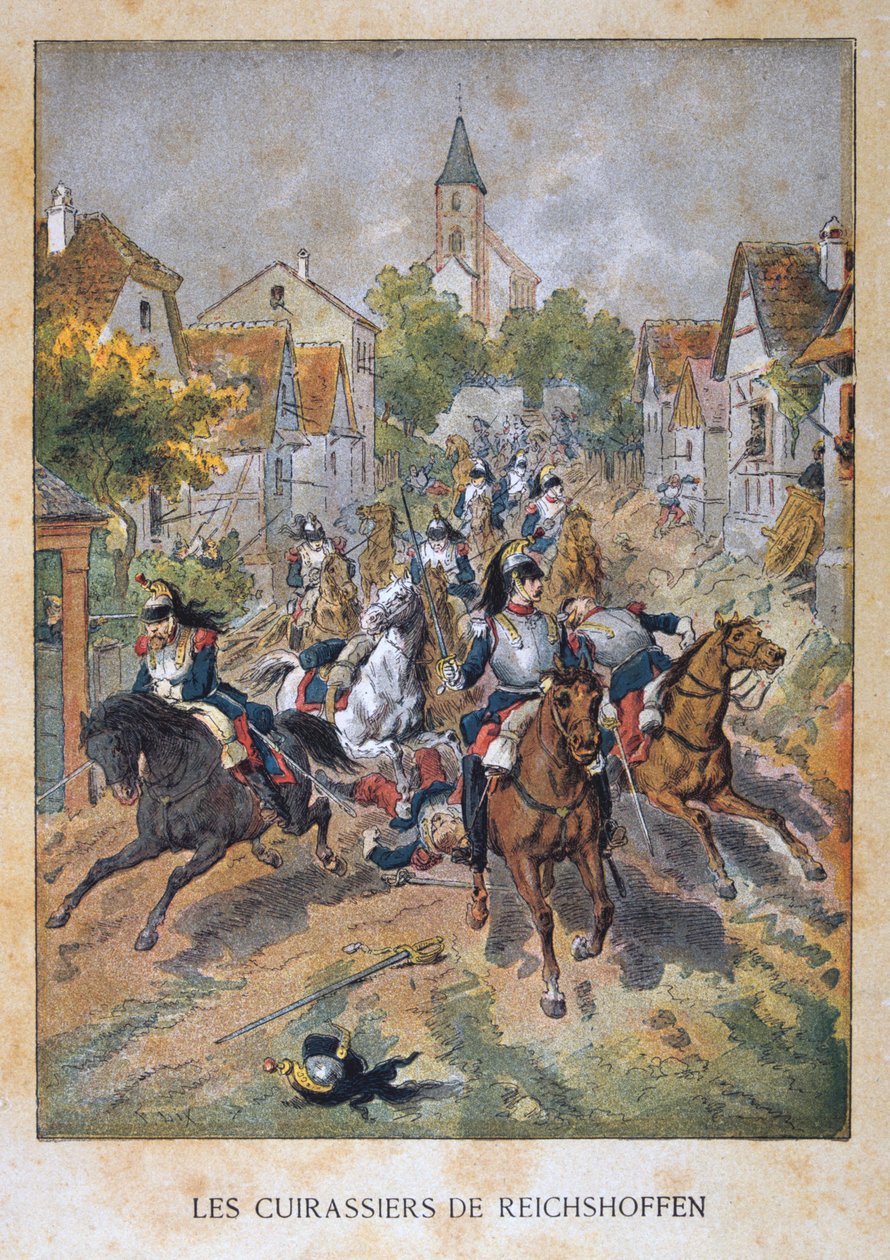 Les Cuirassiers de Reichshoffen, 6 augusti 1870, fransk-preussiska kriget, 1870-1871 av Unbekannt