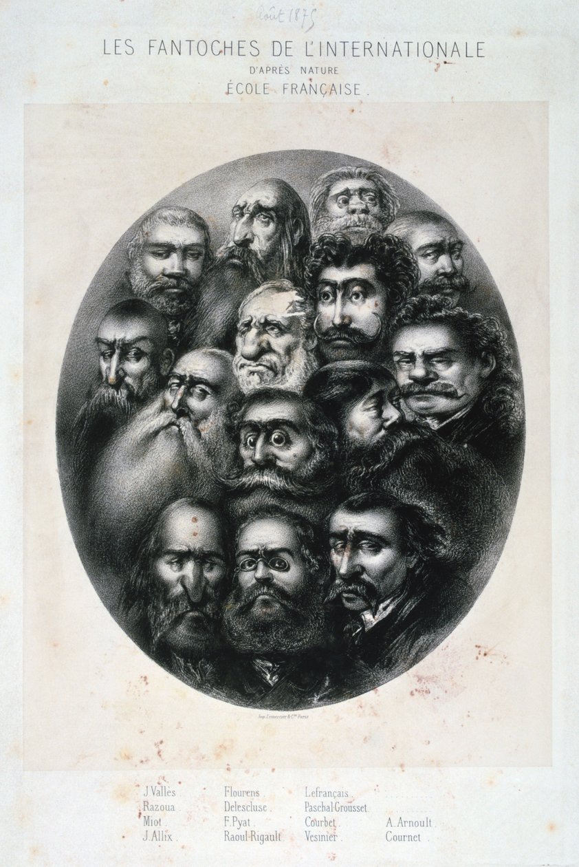 Les Fantoches de LInternationale, karikatyr på kommunisterna. Frankrike 19C av Unbekannt