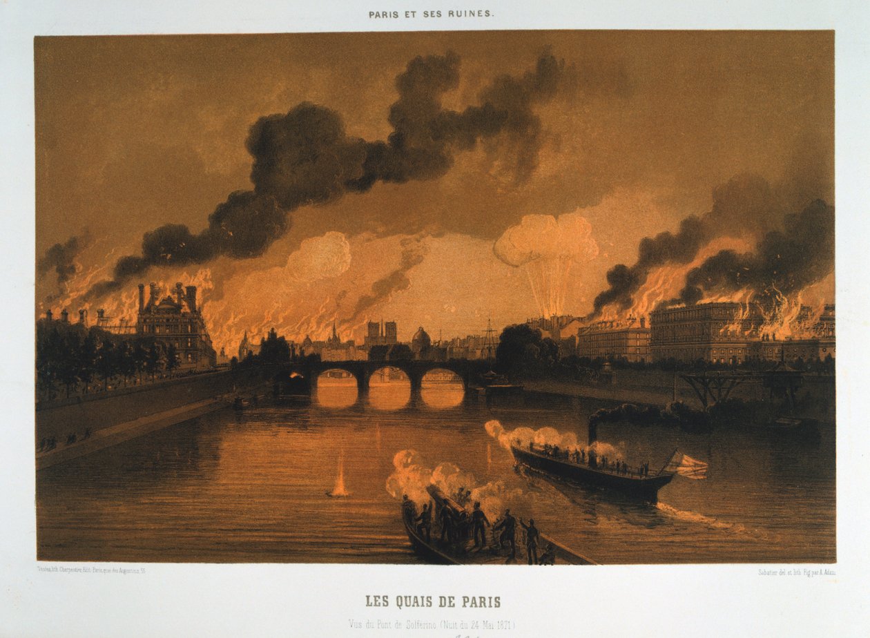 Kajerna i Paris, 24 maj 1871 av Unbekannt