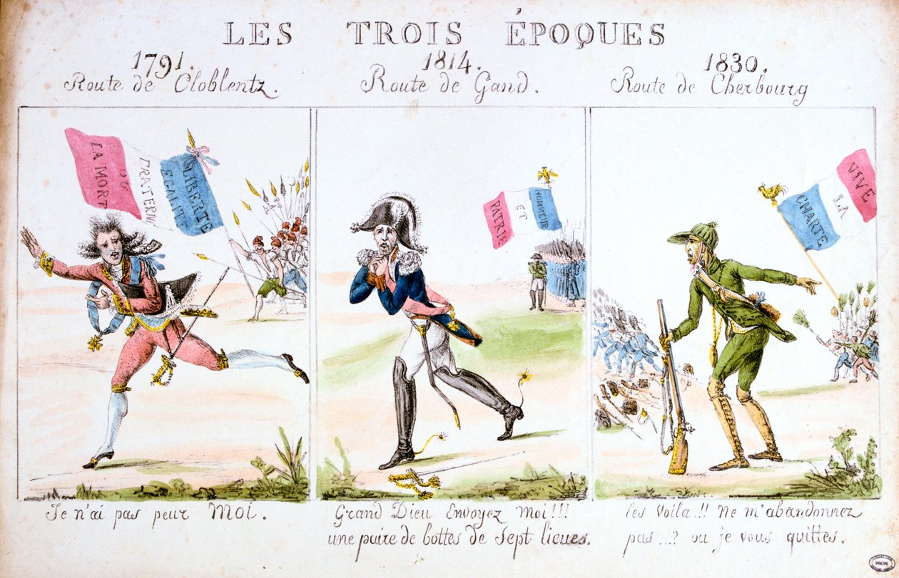 De tre åldrarna, revolutionen 1830, Paris av Unbekannt