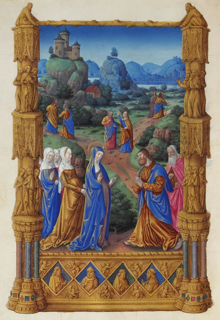 Les Très Riches Heures du duc de Berry, Folio 122v - Apostlarna går ut för att predika av Unbekannt