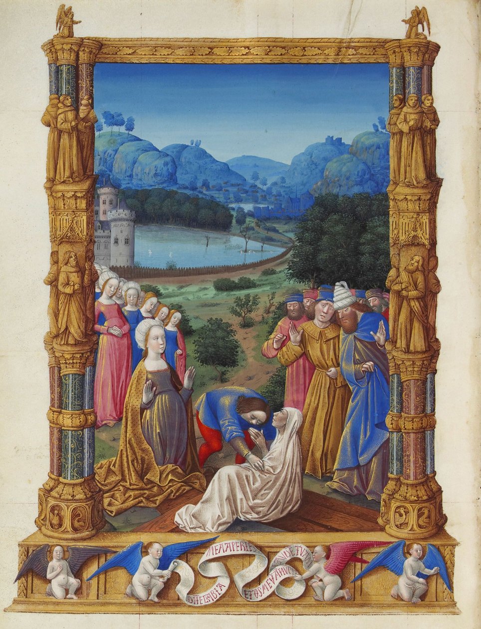 Les Très Riches Heures du duc de Berry, Folio 133v - The Revealing of the True Cross av Unbekannt