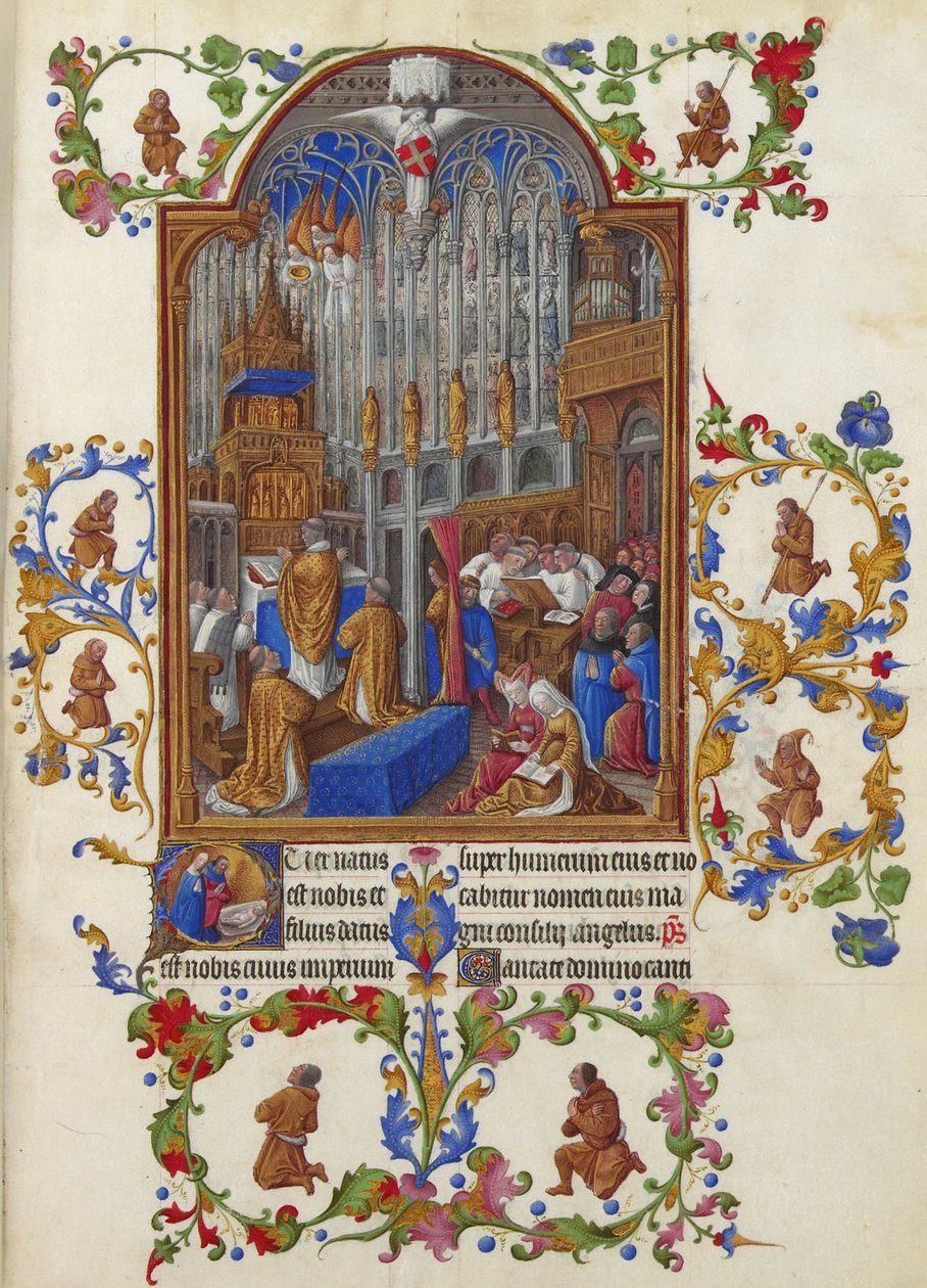 Les Très Riches Heures du Duc de Berry, Folio 158r - Julmässan av Unbekannt