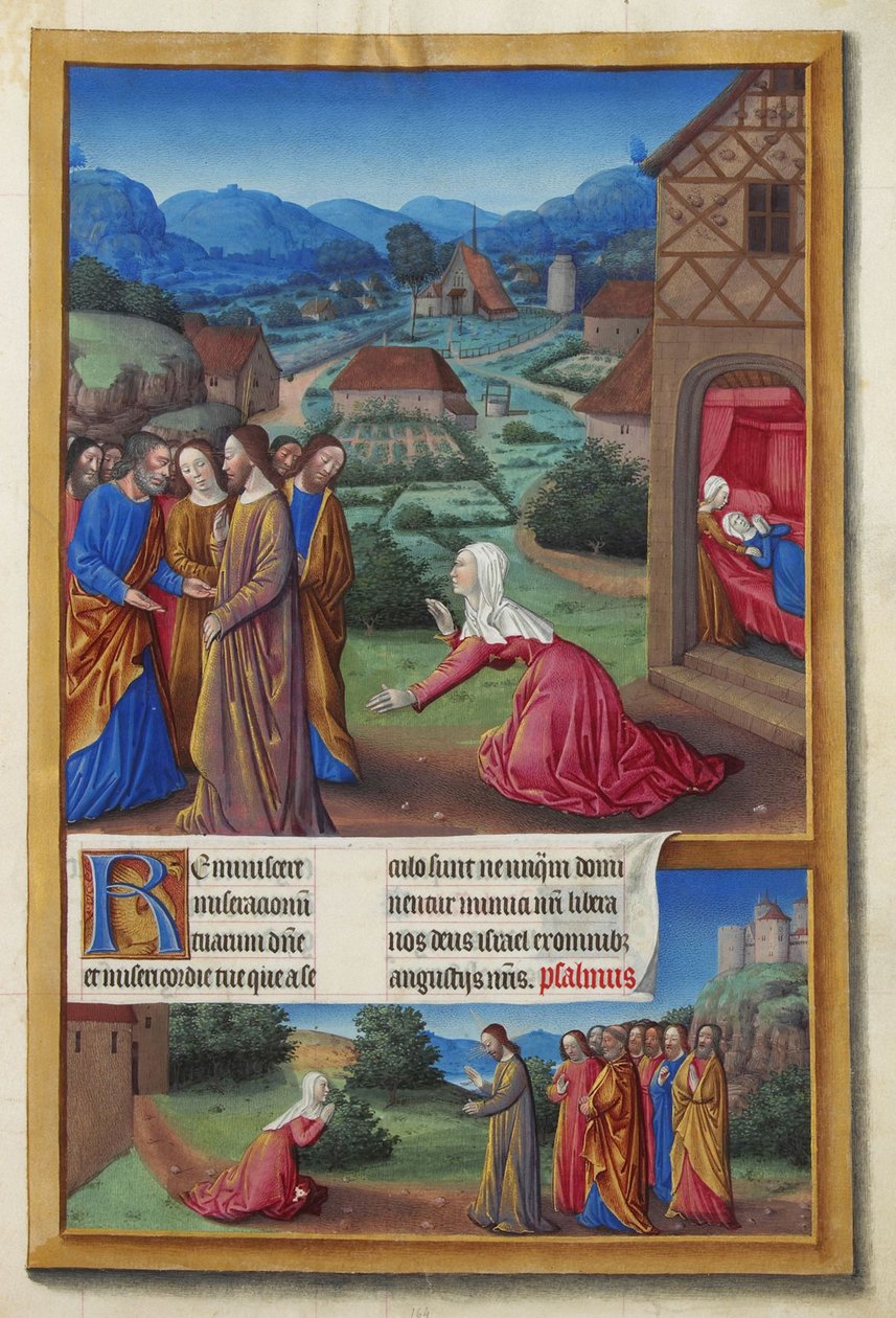 Les Très Riches Heures du Duc de Berry, Folio 164r - Den kanaaneiska kvinnan av Unbekannt