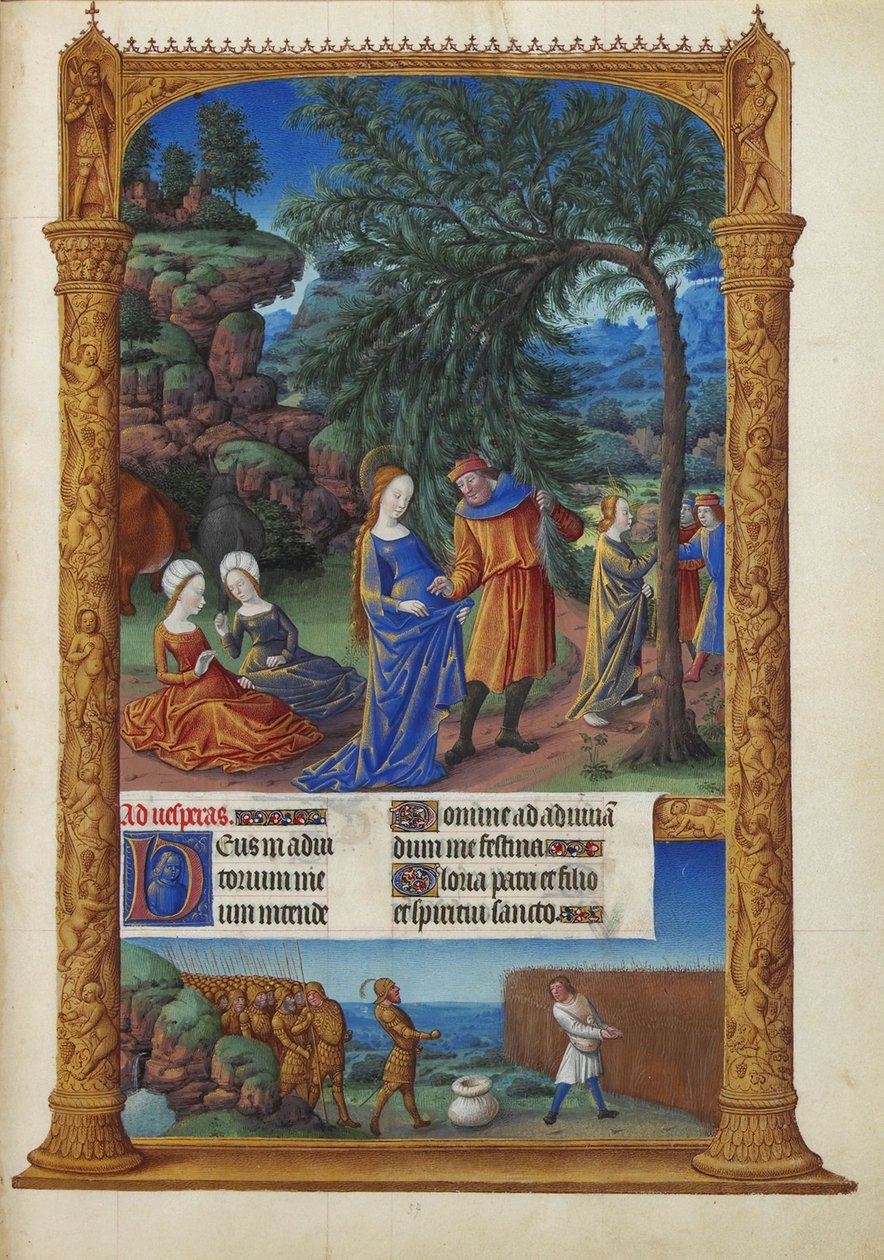 Les Très Riches Heures du Duc de Berry, Folio 57r - Flygningen till Egypten av Unbekannt