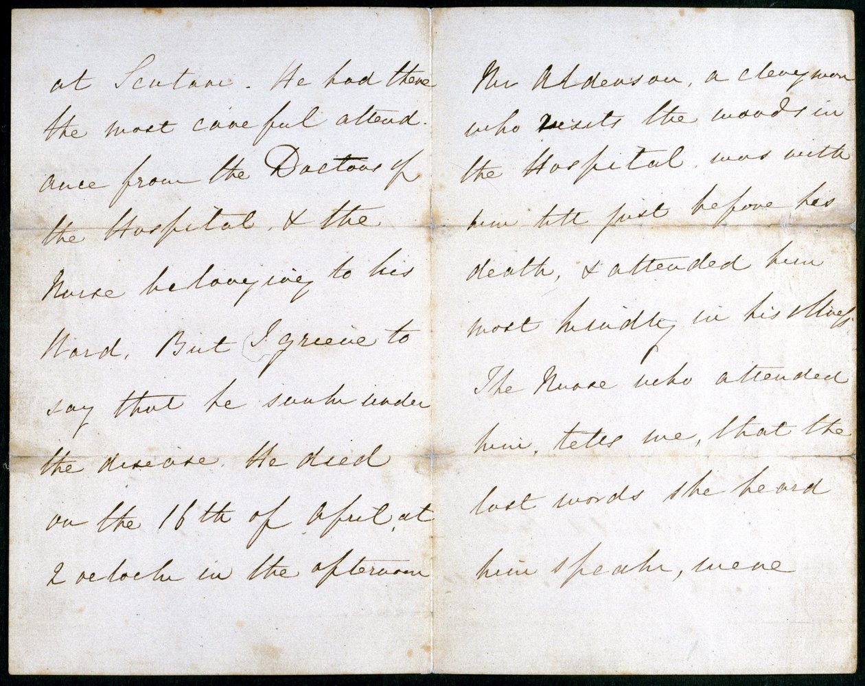 Brev från Florence Nightingale, maj 1856 av Unbekannt