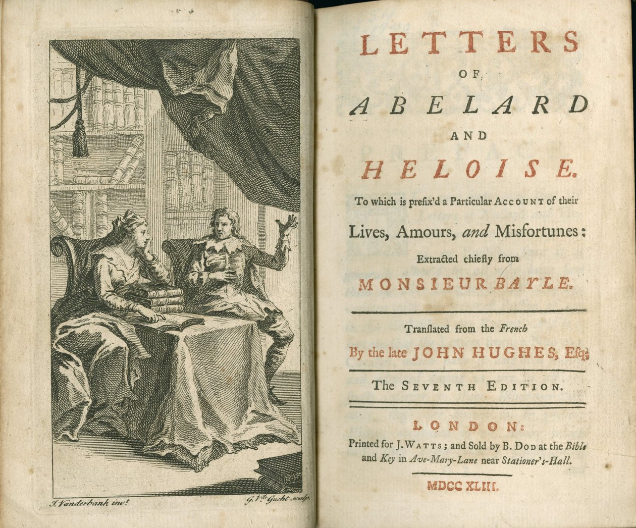 Abelards och Heloises brev, 1743 av Unbekannt