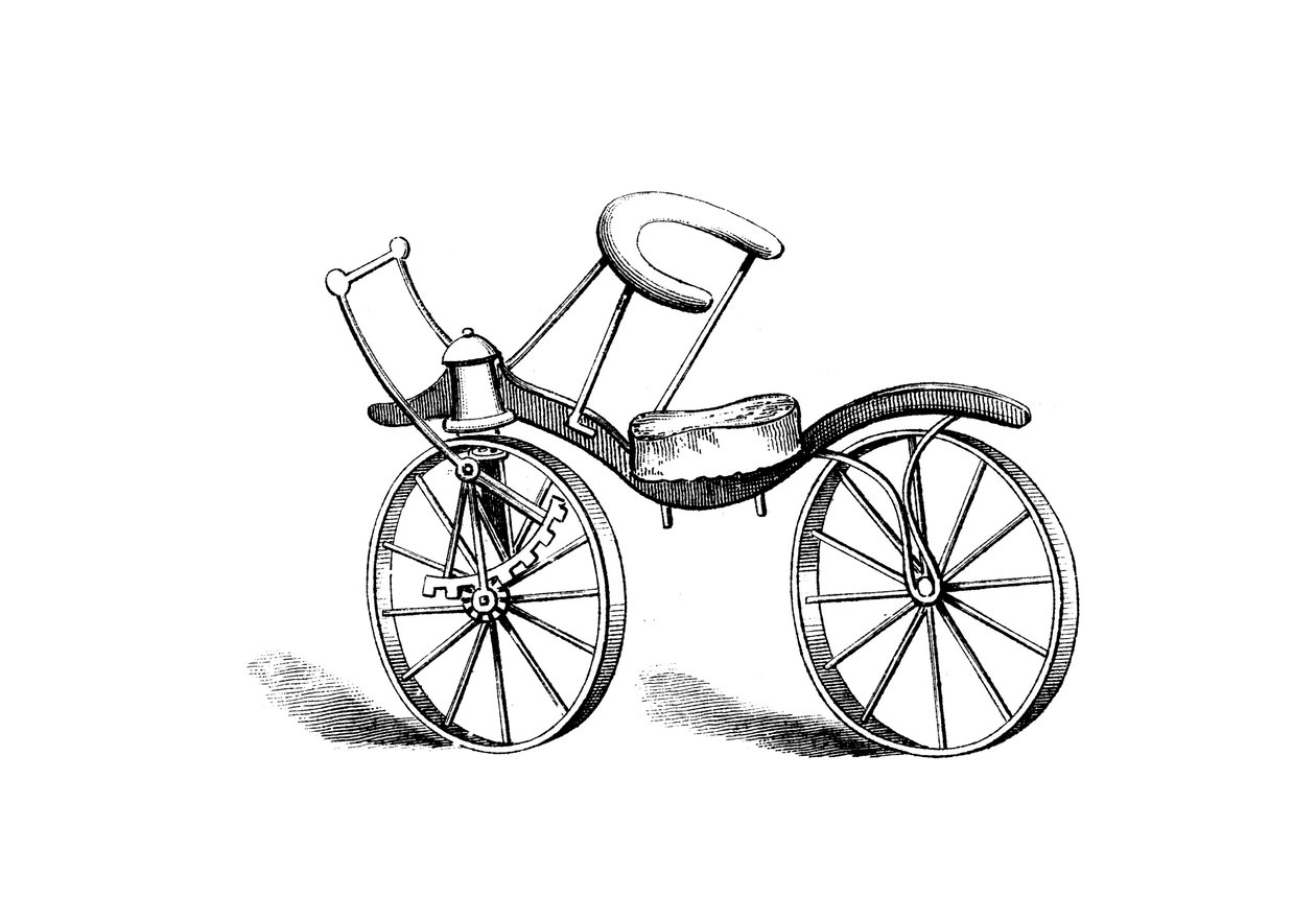 Lewis Gompertzs förbättring av Baron von Draiss cykel, 1821 av Unbekannt