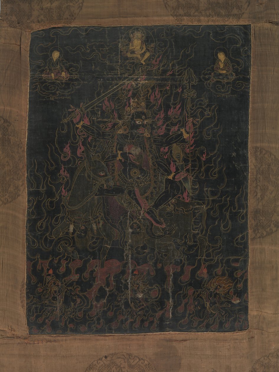 Lha Mo Riding on a Donkey, 1700-talet. av Unbekannt