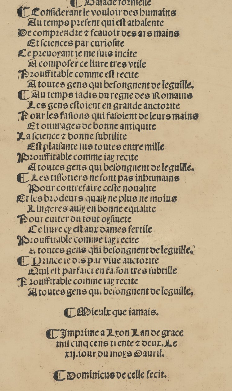 Libretto nouellamete komponerad för mästare Domenico da Sera ... verk av varje s ..., 12 april 1532. av Unbekannt