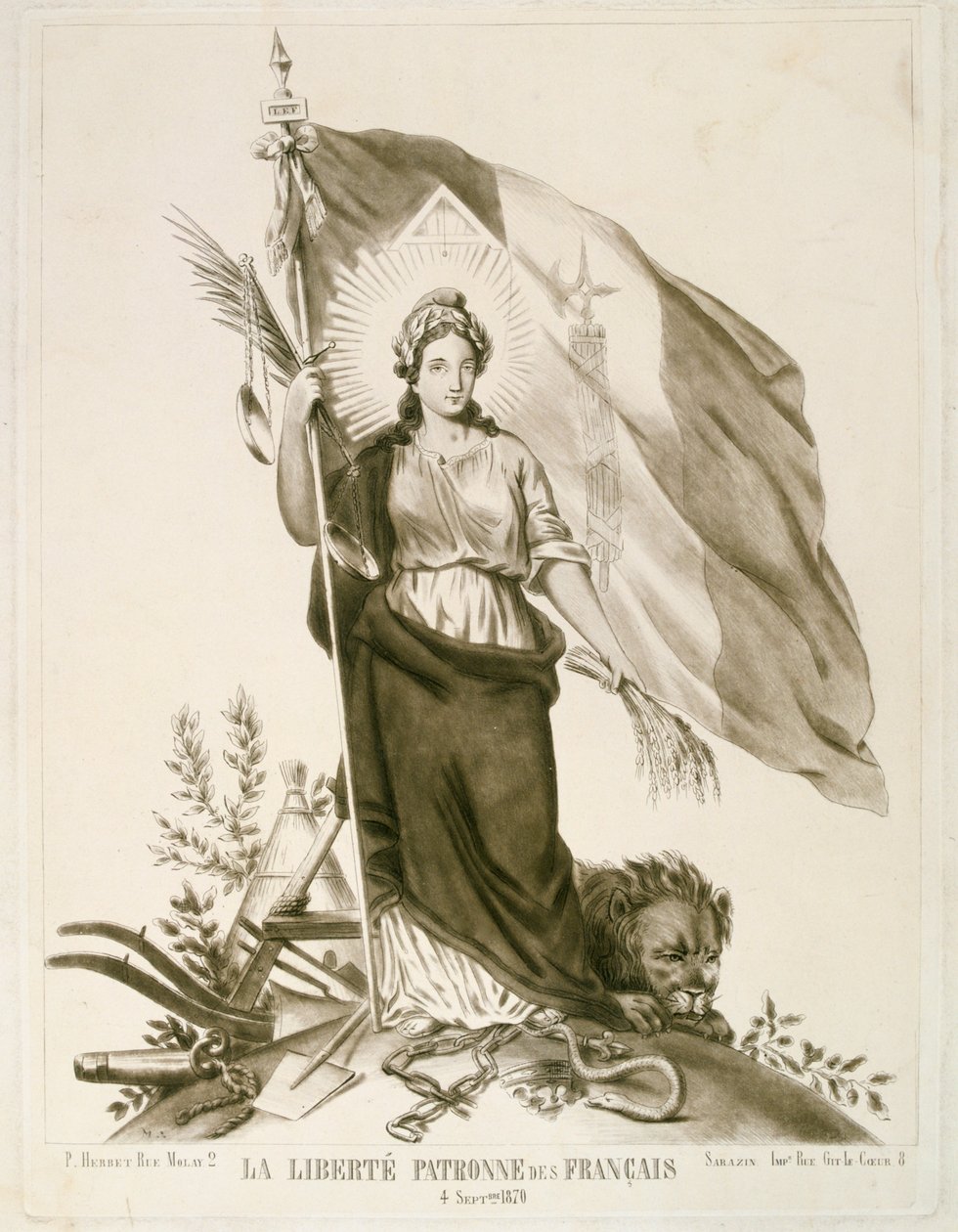 Liberty, fransmännens beskyddare, 1870 av Unbekannt