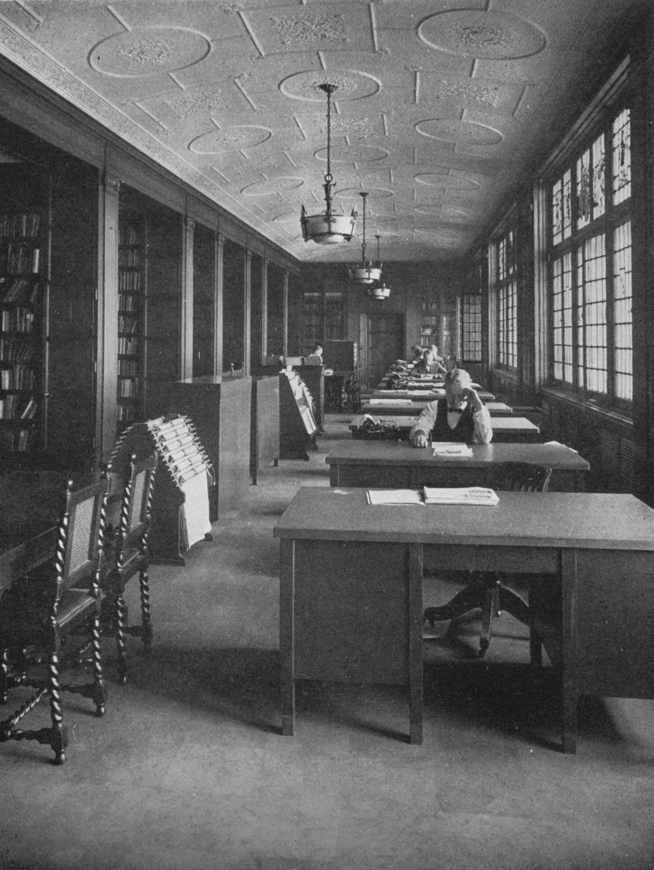 Bibliotek och redaktionsrum, The Evening News Building, Detroit, Michigan, 1924 av Unbekannt