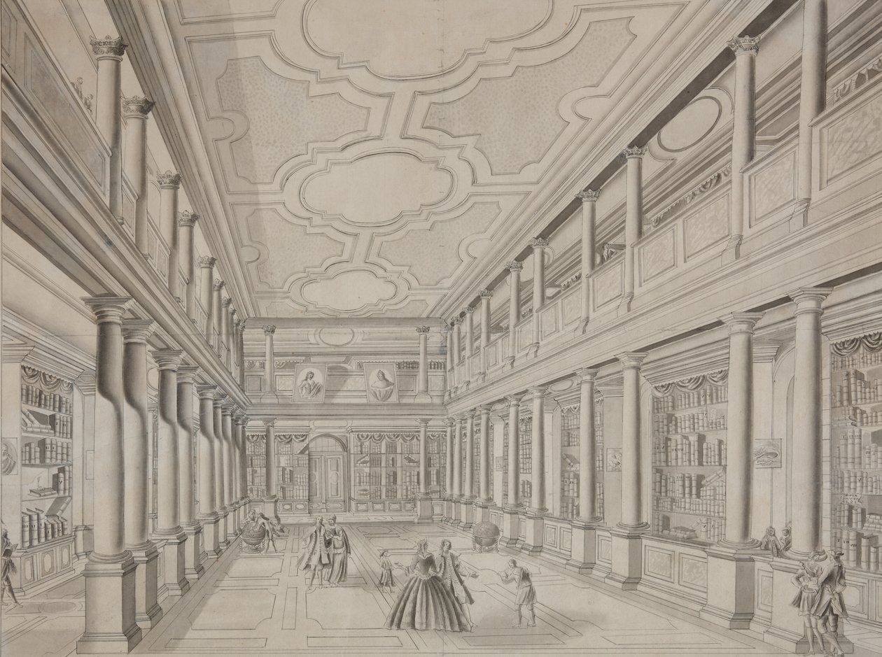 Vetenskapsakademiens bibliotek i Kunstkammer, tidigt 1800-tal av Unbekannt