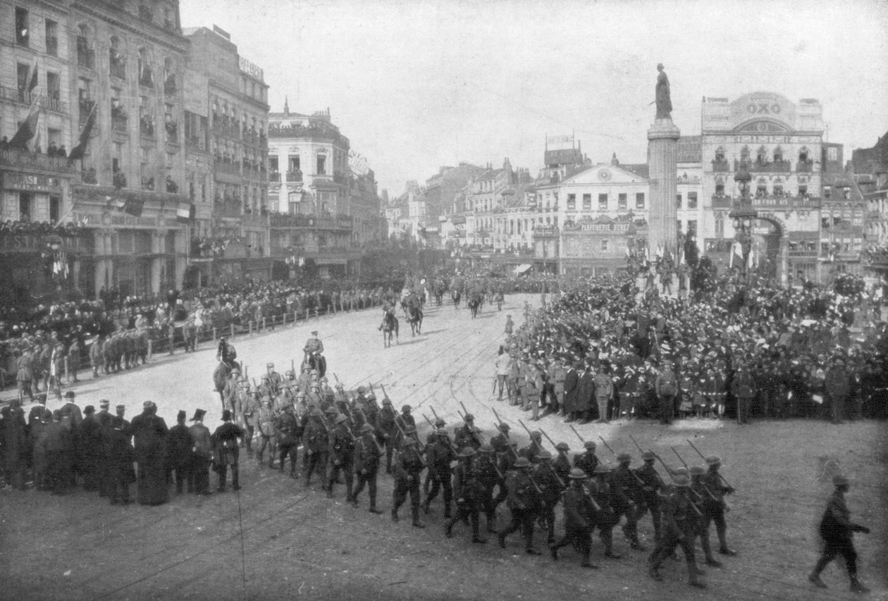 Lille befrias av den brittiska 5:e armén, Frankrike, 17 oktober 1918 av Unbekannt