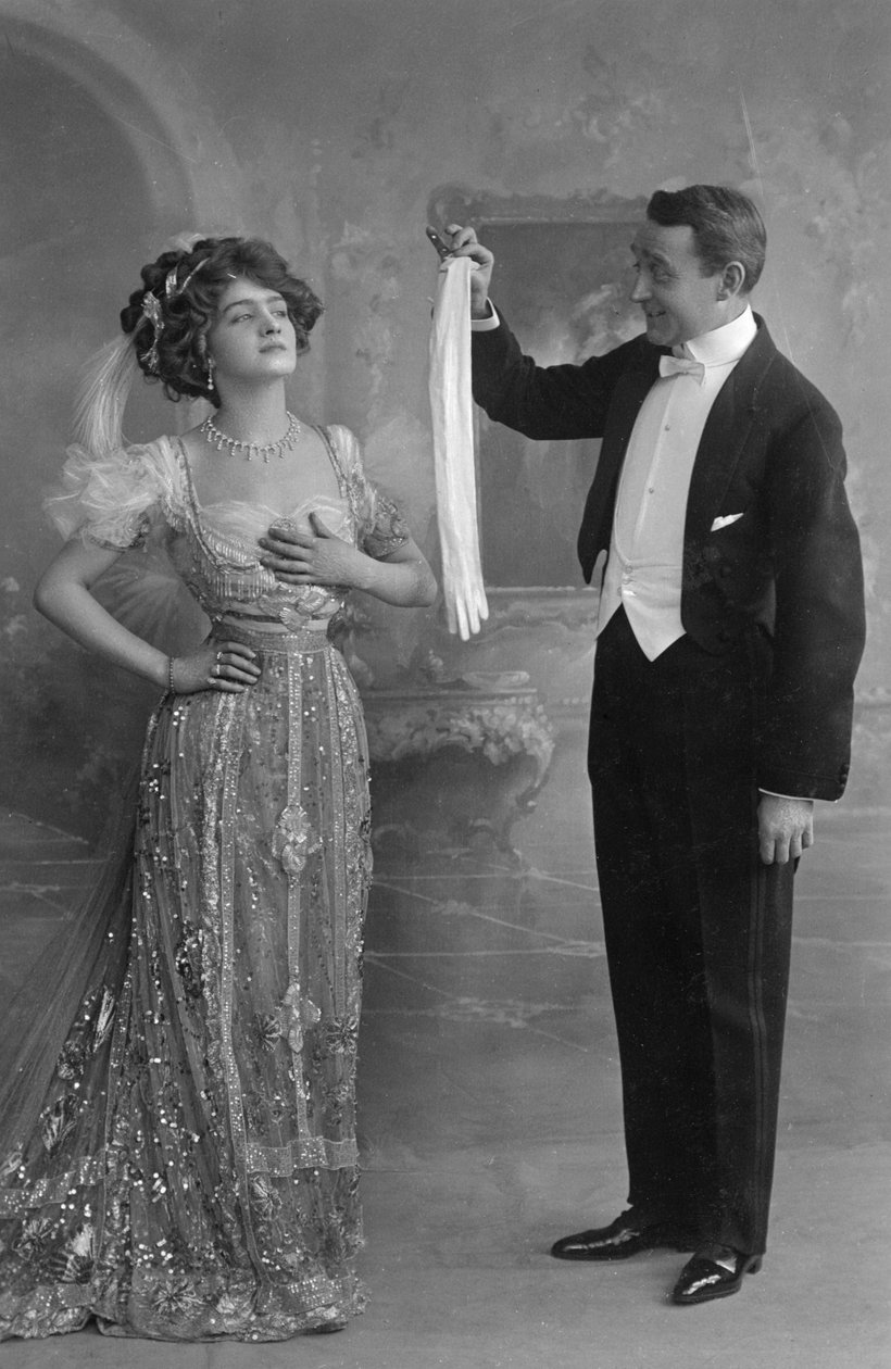 Lily Elsie och Joseph Coyne i The Merry Widow, c1907 av Unbekannt