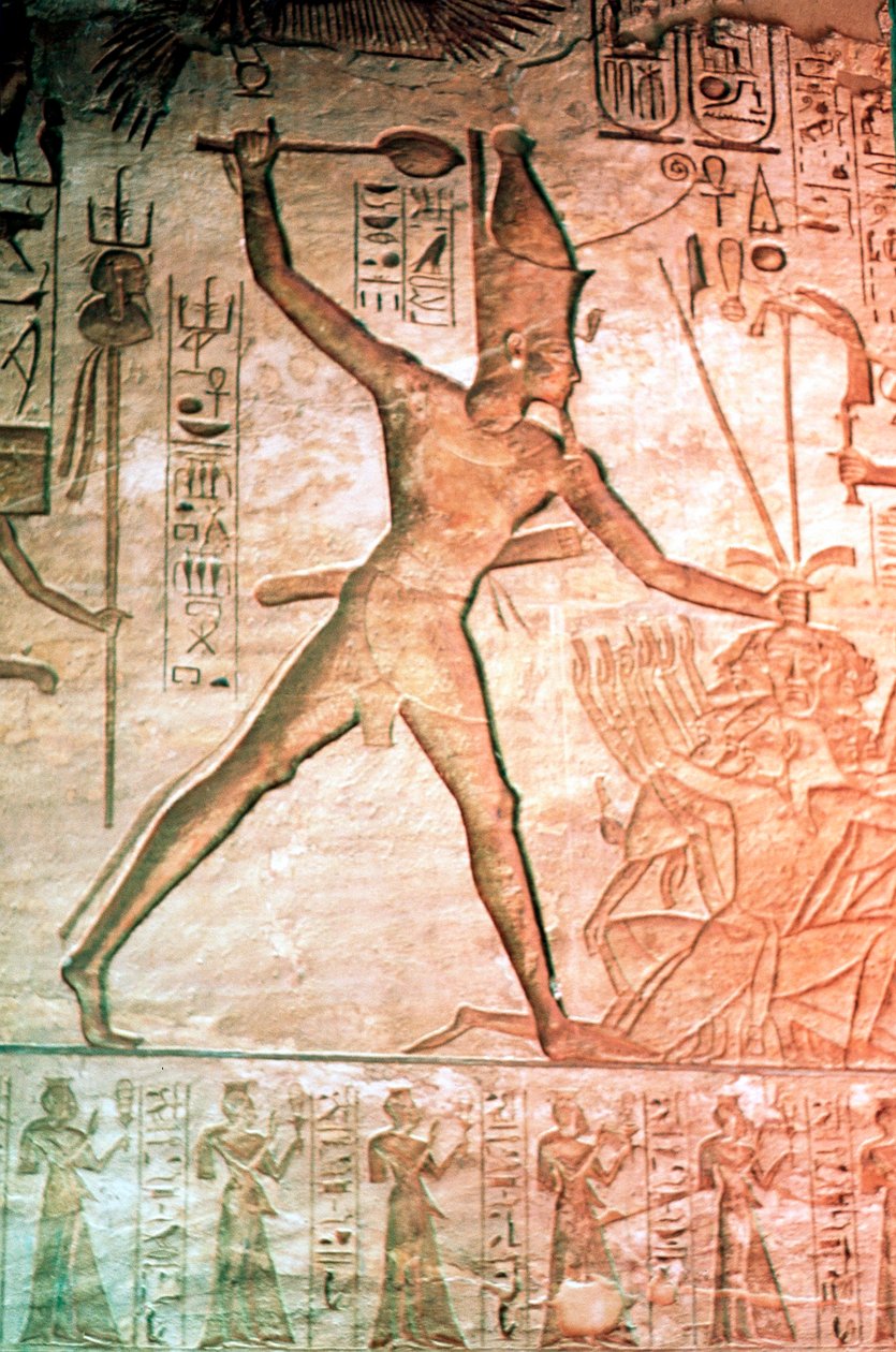 Kalkstensrelief från Ramses II-templet, Abu Simbel, Egypten, 1200-talet f.Kr. av Unbekannt