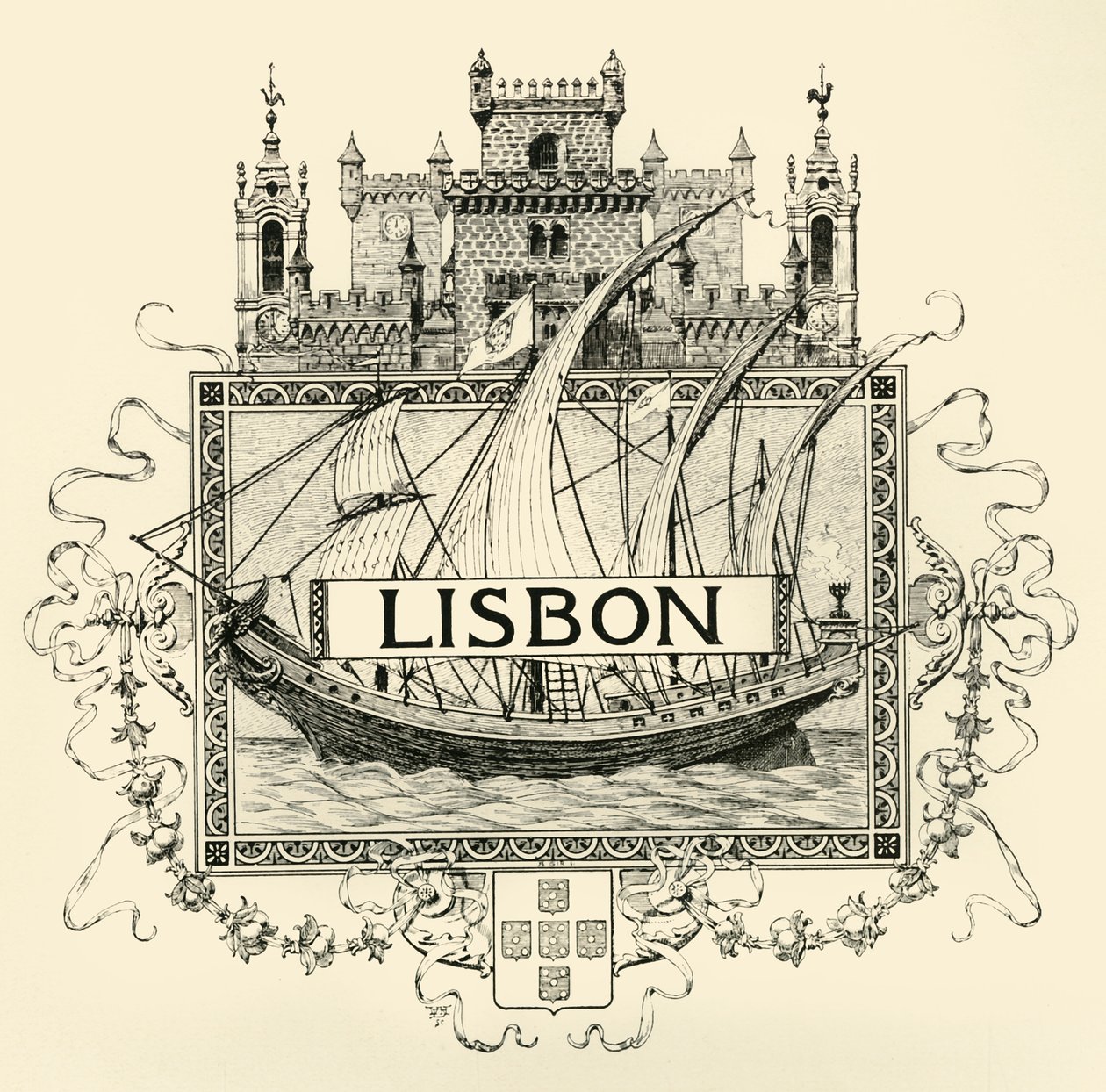 Lissabon, sent 1800-tidigt 1900-tal. av Unbekannt