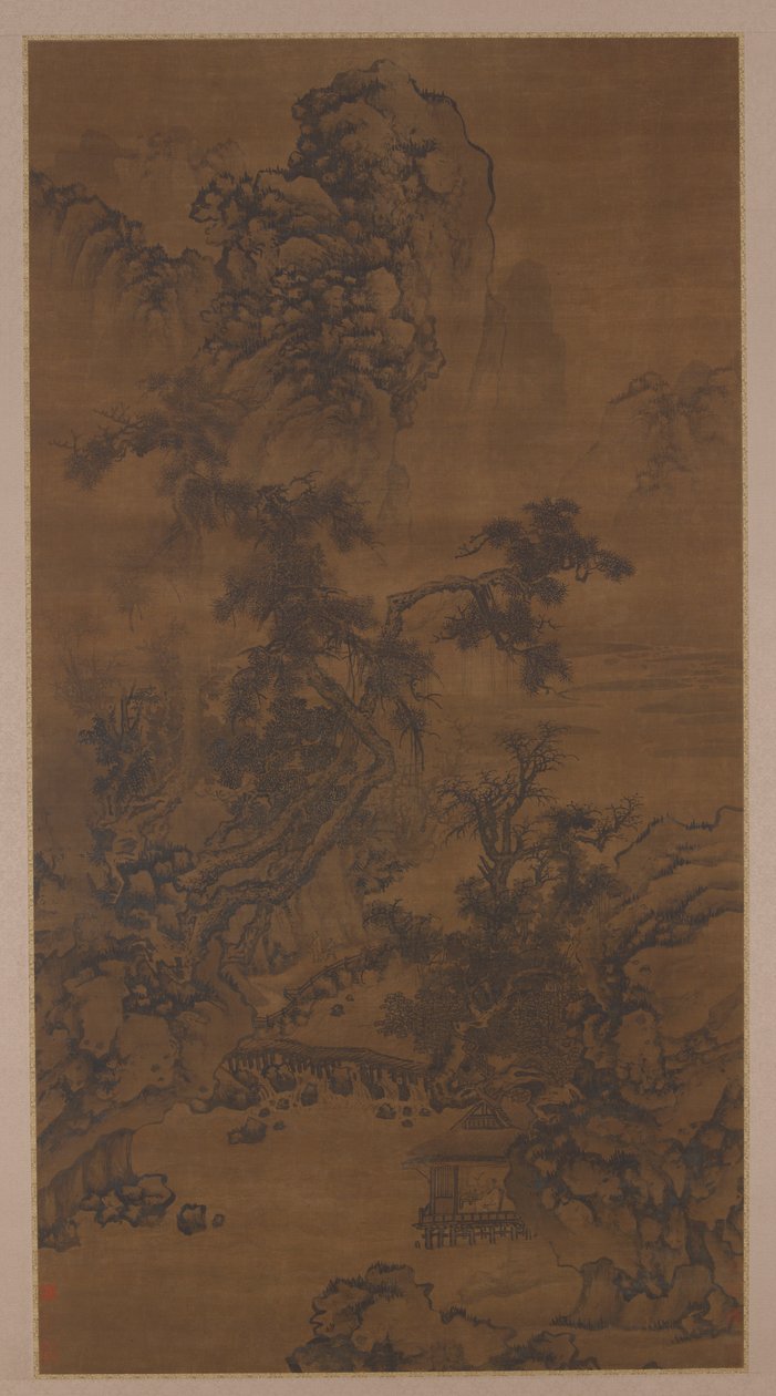 Lyssnar på Pines in a Riverside Pavilion, 1500-talet. av Unbekannt