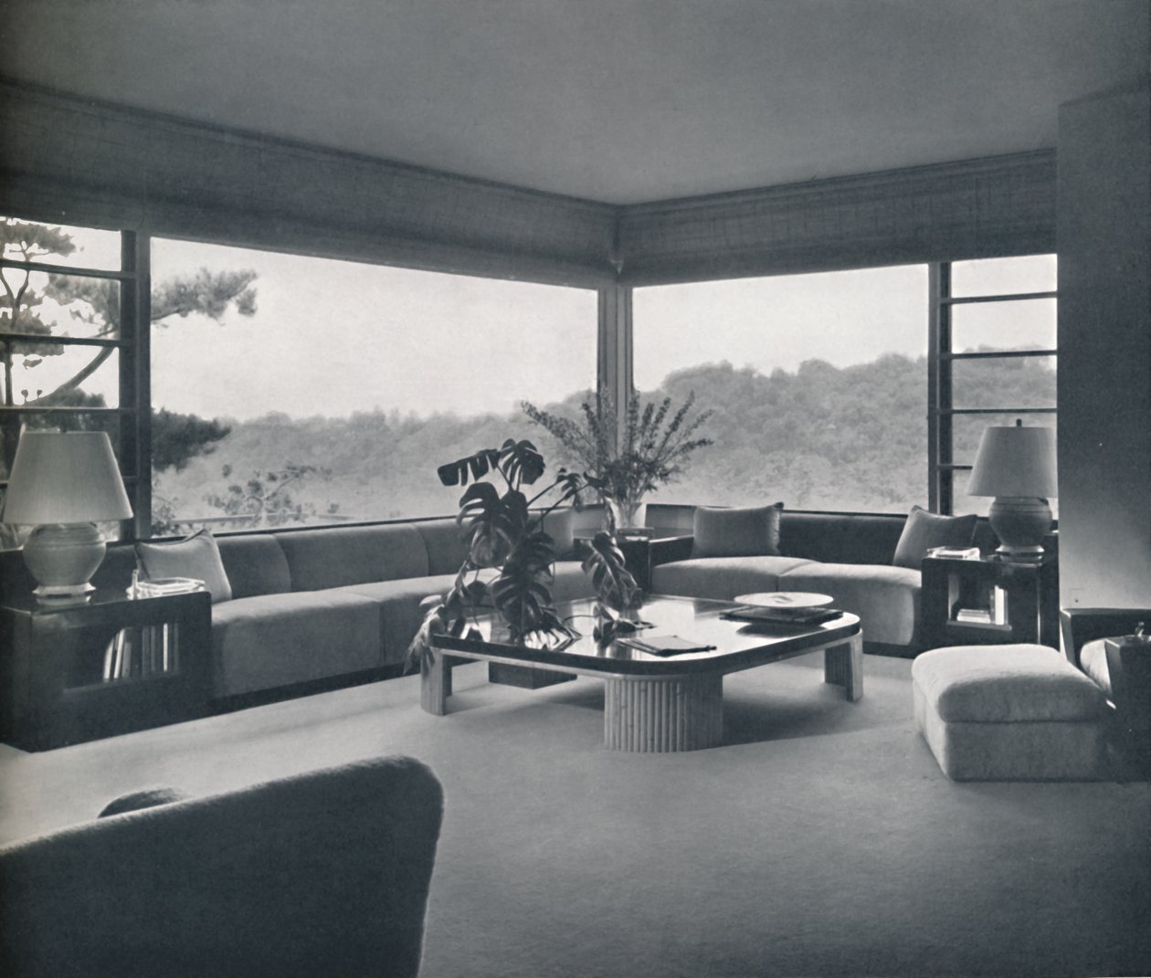 Vardagsrum i Miss Patricia Detrings hus i Bel Air, Kalifornien, c1945 av Unbekannt