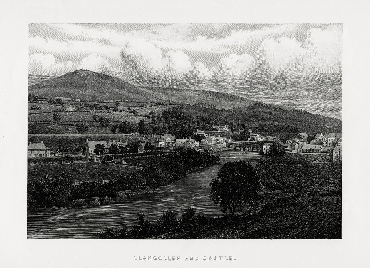Llangollen och slottet, Denbighshire, norra Wales, 1896 av Unbekannt