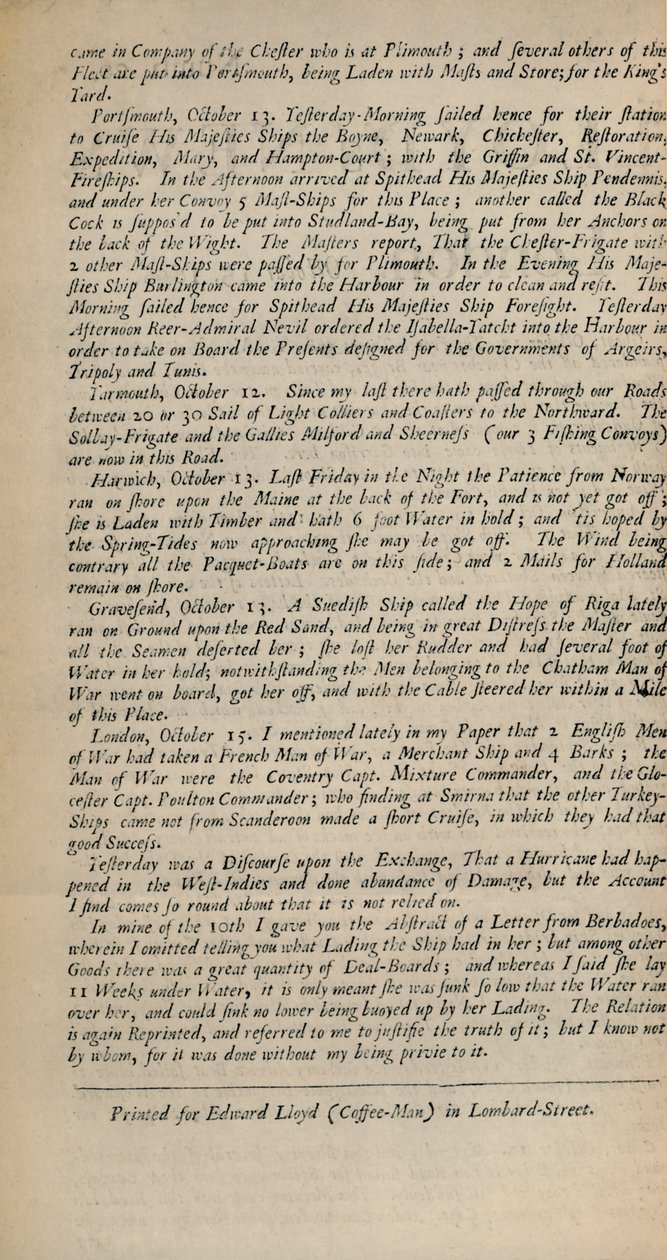 Lloyds News. London, 15 oktober 1696 - Numb. 20, 1928 av Unbekannt