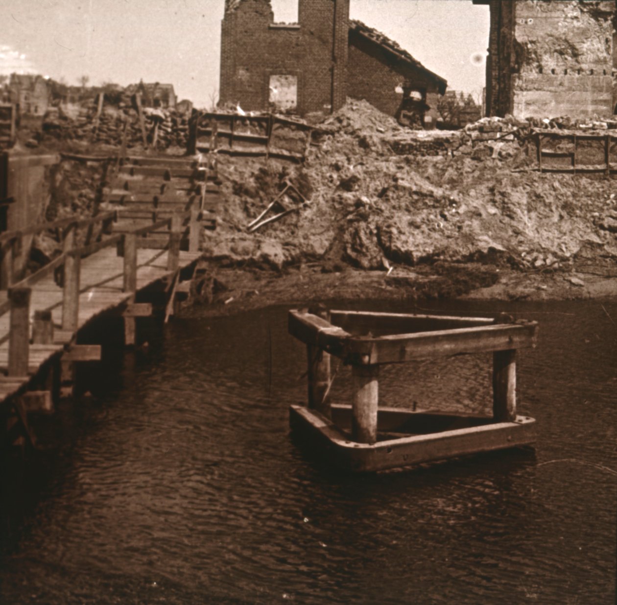Lock-keepers house, Nieuwpoort, Flandern, Belgien, c1914-c1918 av Unbekannt