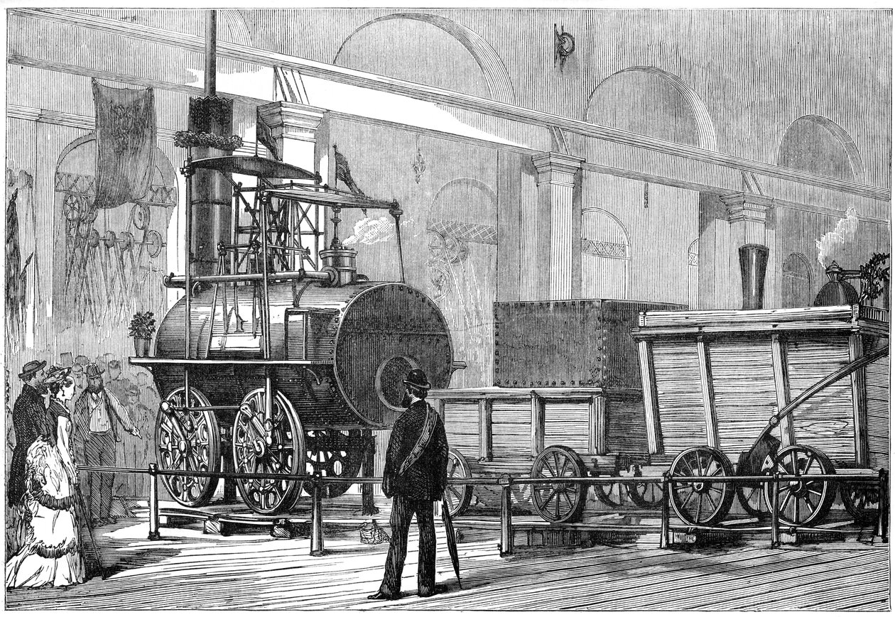 Locomotion, det första ångloket, vid Railway Jubilee, Darlington, Durham, 1800-talet av Unbekannt