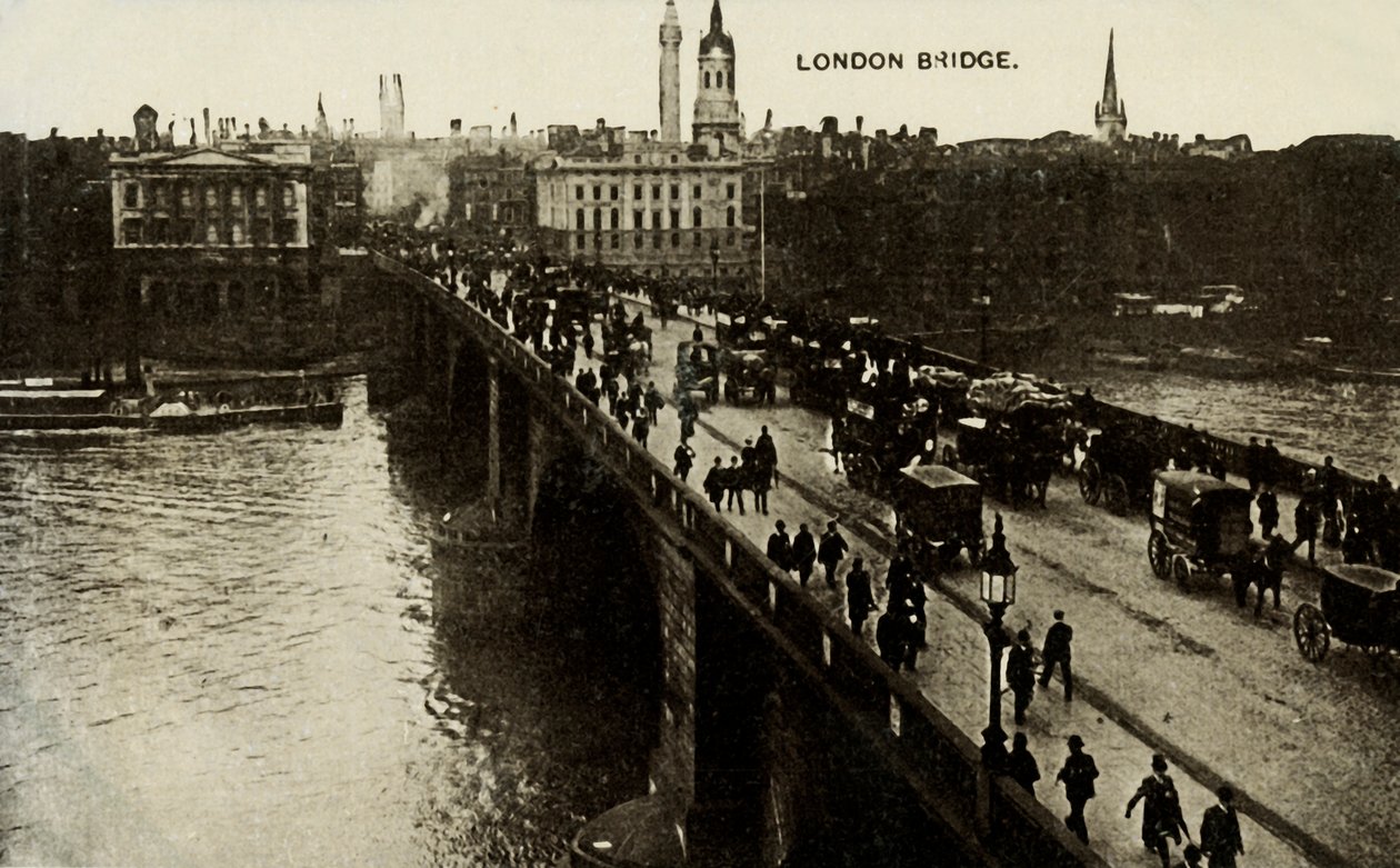 London Bridge, sent 1800-tidigt 1900-tal. av Unbekannt