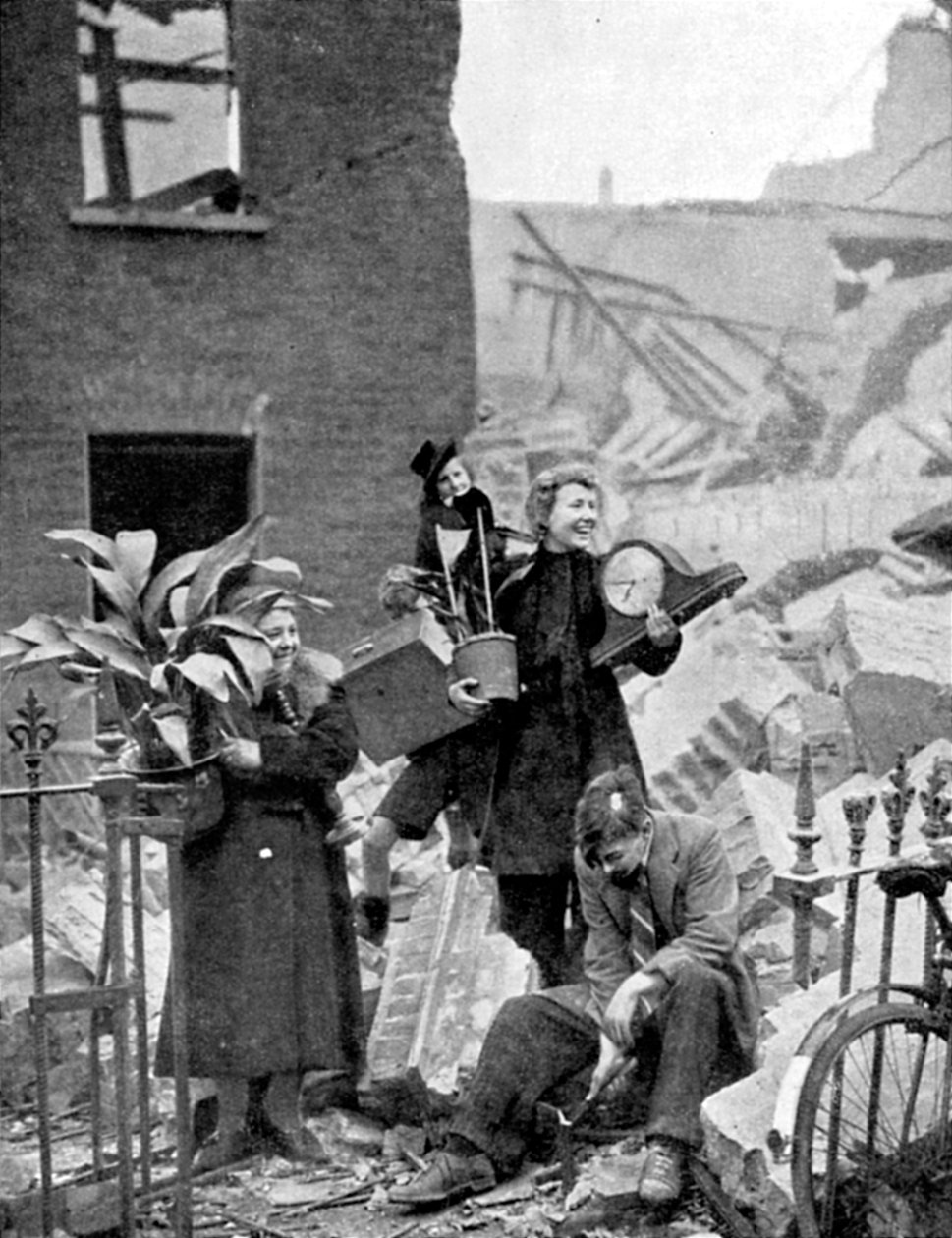 Londonbor gjordes hemlösa av en tysk flygräd under Blitz, andra världskriget, oktober 1940 av Unbekannt