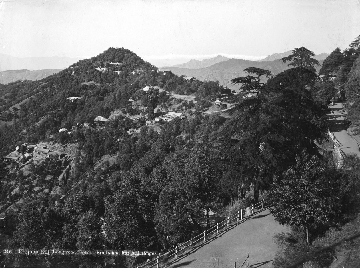 Longwood Hotel, Elysium Hill, Shimla Hill Range, Indien, tidigt 1900-tal av Unbekannt