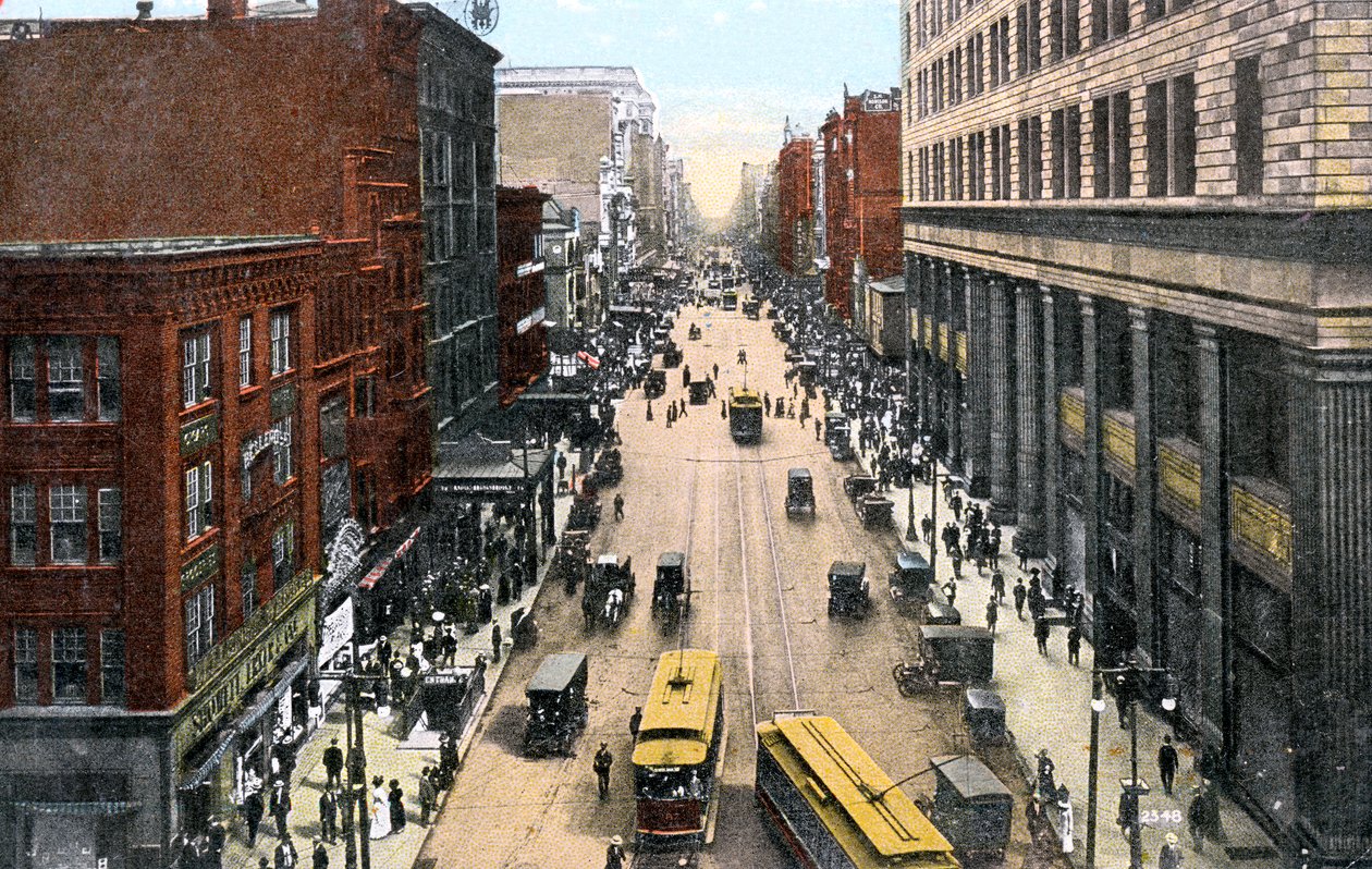 Tittar österut längs Market Street från City Hall, Philadelphia, Pennsylvania, USA, c1900-talet av Unbekannt