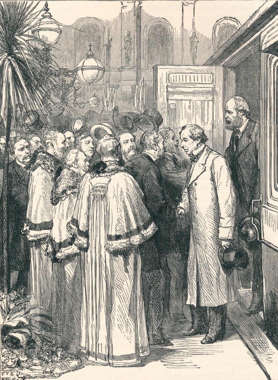 Lord Beaconsfield och Lord Salisbury vid Charing Cross järnvägsstation, 1896 av Unbekannt