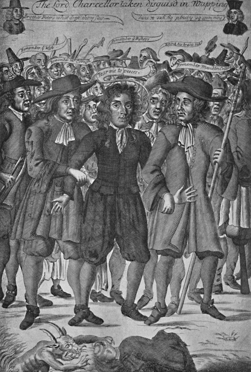Lord Chancellor Jeffreys tagen i Wapping, 1688, 1903 av Unbekannt
