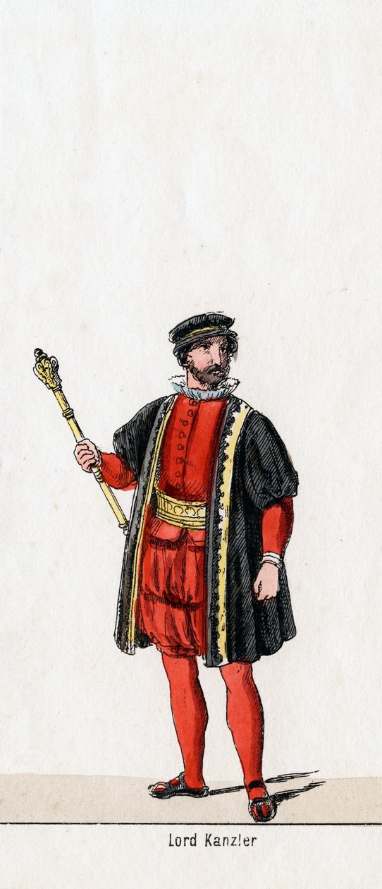 Lord Chancellor, kostymdesign för Shakespeares pjäs, Henry VIII, 1800-talet av Unbekannt