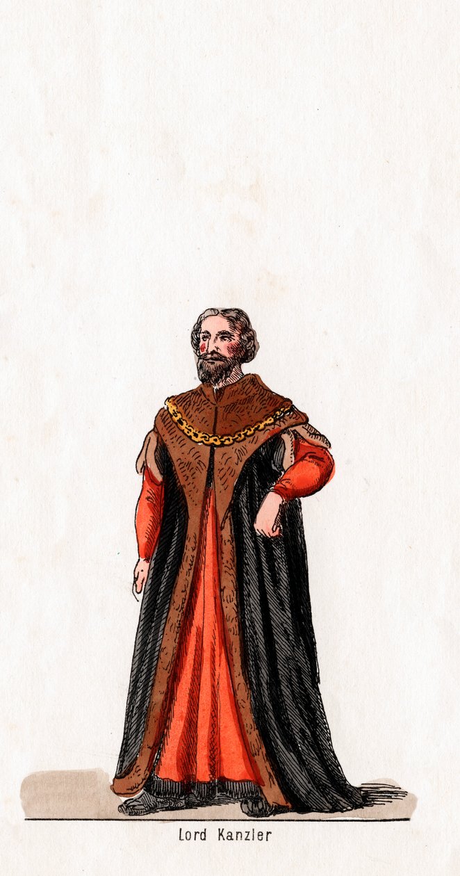 Lord Chancellor, kostymdesign för Shakespeares pjäs, Henry VIII, 1800-talet av Unbekannt