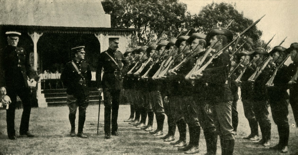 Lord Kitchener granskar australiska kadetter, första världskriget, c1914, c1920. av Unbekannt