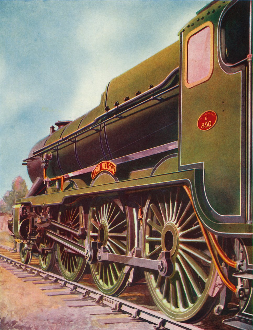 Lord Nelson, ett av de mest kraftfulla lokomotiven som ägdes av Southern Railway, 1935-36. av Unbekannt