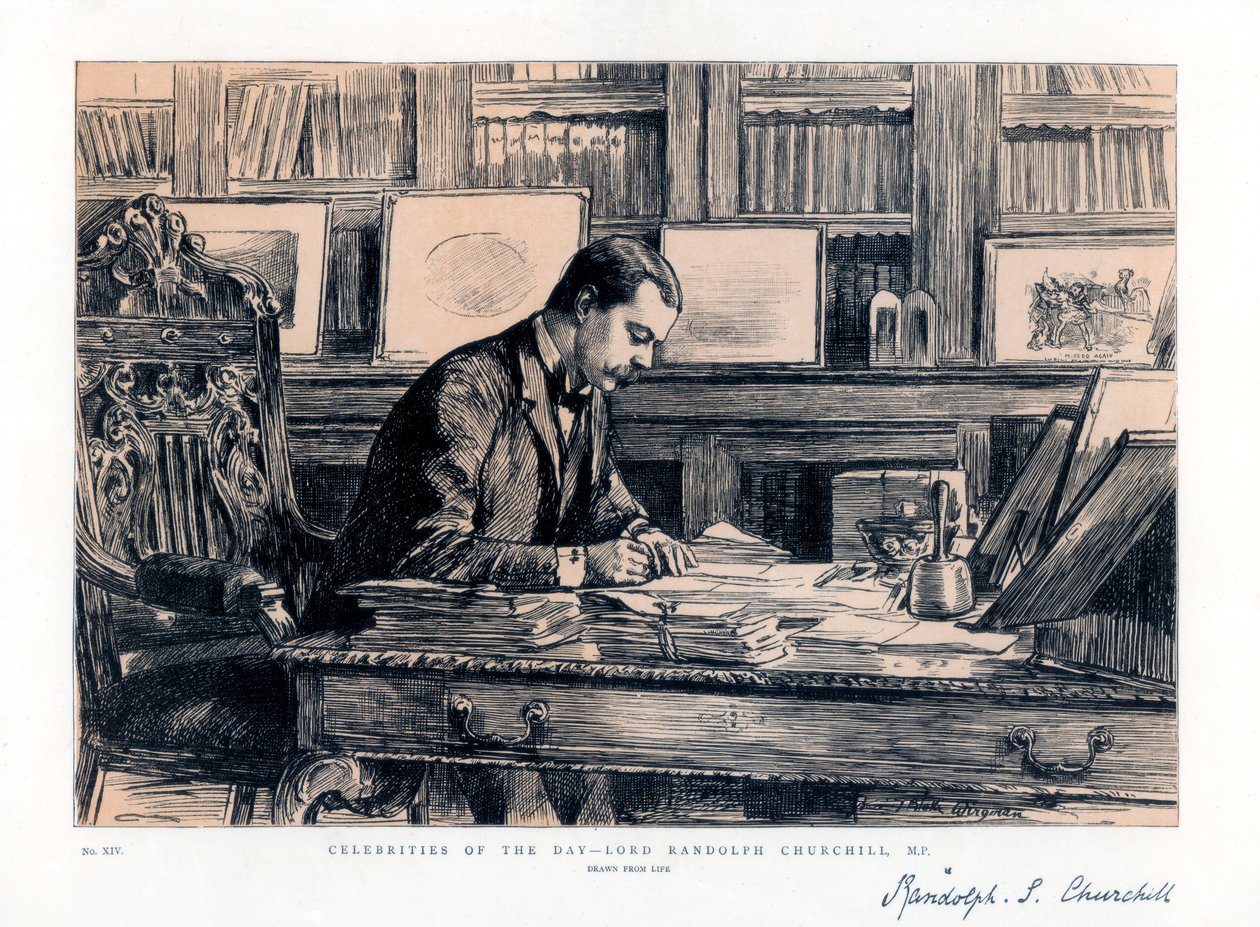 Lord Randolph Churchill 1849-1895, engelsk statsman, 1885 av Unbekannt
