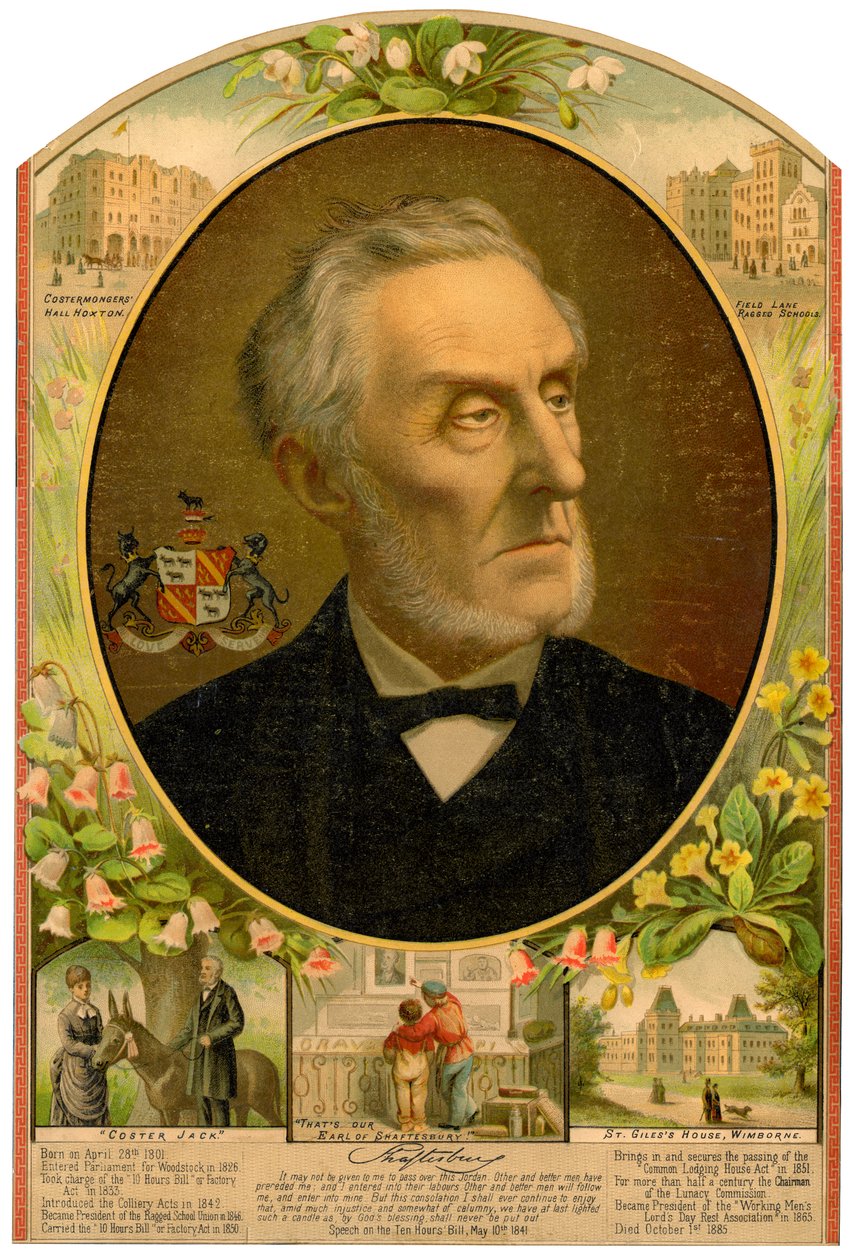 Lord Shaftesbury, brittisk konservativ statsman och filantrop, sent 1800-tal av Unbekannt