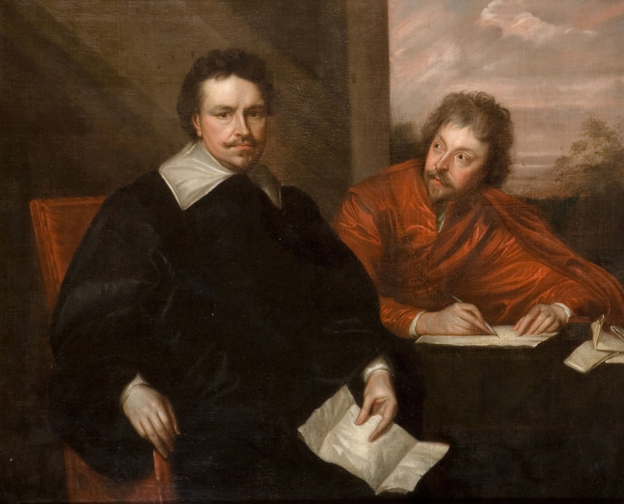 Lord Strafford och hans sekreterare Sir P Mainwaring, 1800. av Unbekannt