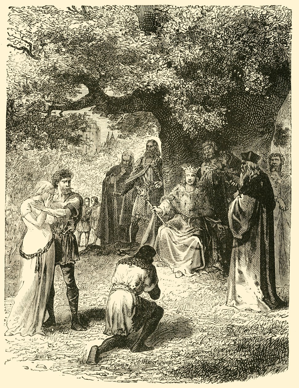 Louis IX, Dispensing Justice in the Forest of Vincennes, 1200-talet, 1890. av Unbekannt