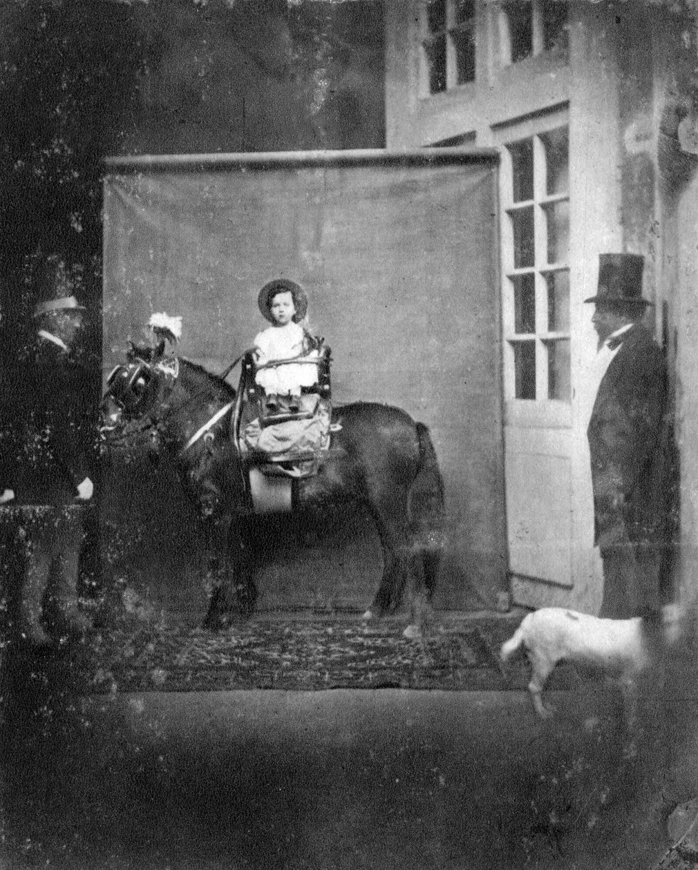 Louis Napoleon, Prince Imperial, på en ponny, c1860-1863 av Unbekannt
